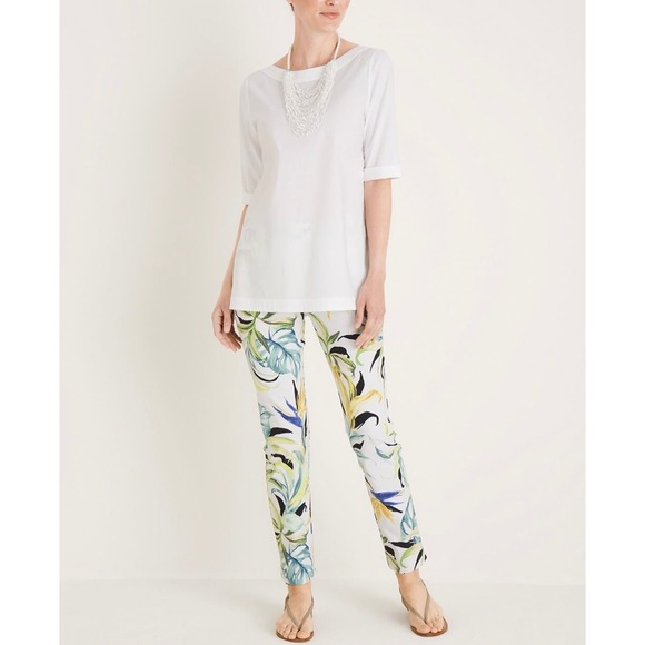 Chico's Pants - Chicos So Slimming Brigitte Slim Ankle Pants Sz 8P Pull On Stretch Tropical PM